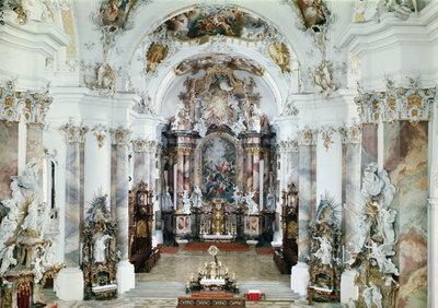 Innenraum der Benediktinerabtei-Kirche, 1711-31 von J. M. and Feuchtmayer, J. A. Fischer